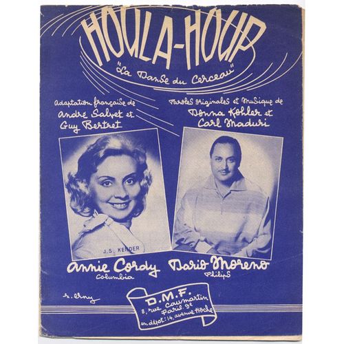 Houla-Houp "La Danse Du Cerceau" (André Salvet, Guy Bertret, Donna Kohler, Carl Maduri) / Partition Originale 1958, Piano Et Chant, Texte Français & Anglais
