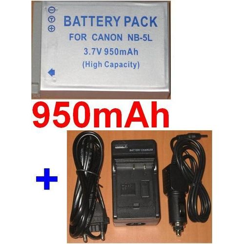 Chargeur + Batterie Pour Canon NB-5L NB5L SD700 IXUS 800 850 **950mAh**