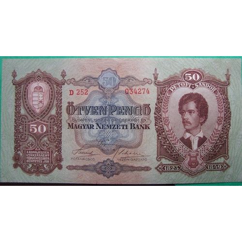 Hongrie Billet 50pengö 1932