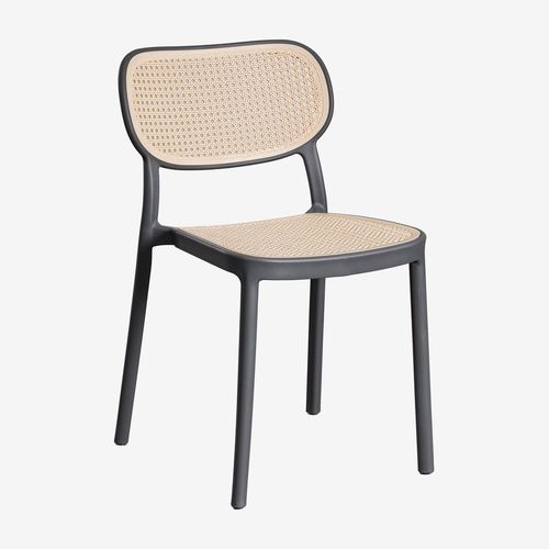 Lot De 2 Chaises De Salle À Manger Empilables Omara Gris Graphite