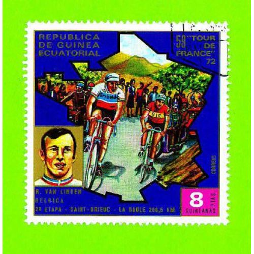 Timbre Oblitéré Used Stamp Selo Carimbado 59 Tour France 72 A. Van Linden Rep. Guinea Ecuatorial 8 Ptas Guineanas