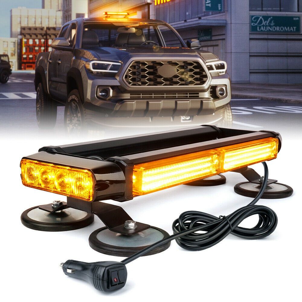 Jaune / Sur Le Toit Cob Led Barre De Lumire Clignotante Str... - 6