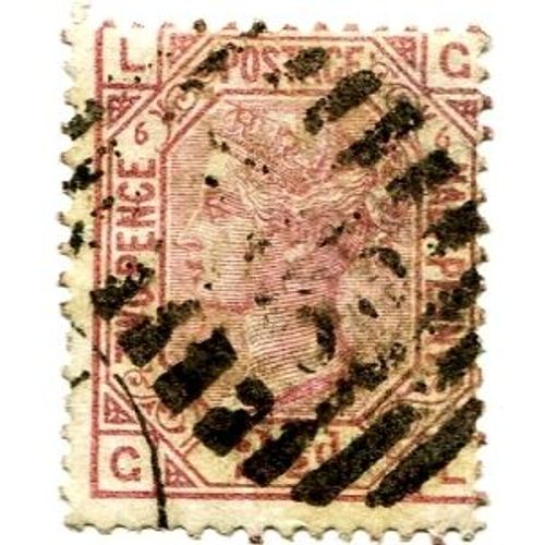 Queen Victoria 1875 - 2p1/2 Rose Carminé, Planche 6. Sg #141, Scott #67, Y&t #56. Tb.