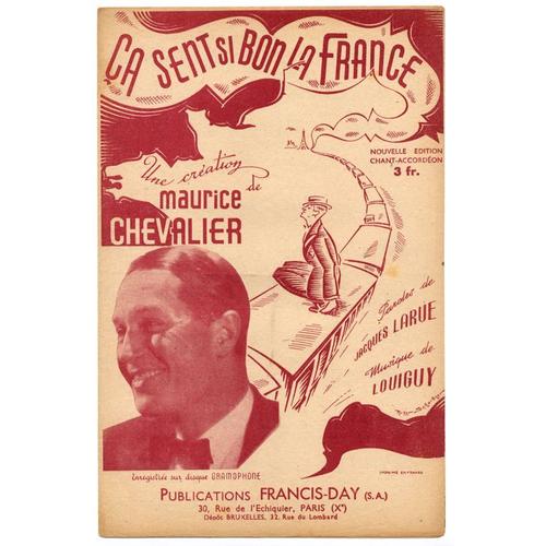 Ça Sent Si Bon La France (Jacques Larue / Louiguy) / Partition Originale 1943, Chant & Accordéon