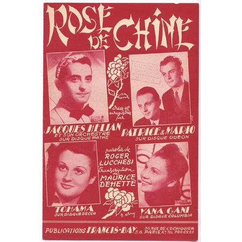 Rose De Chine (Roger Lucchesi / Maurice Dehette) / Partition Originale 1951