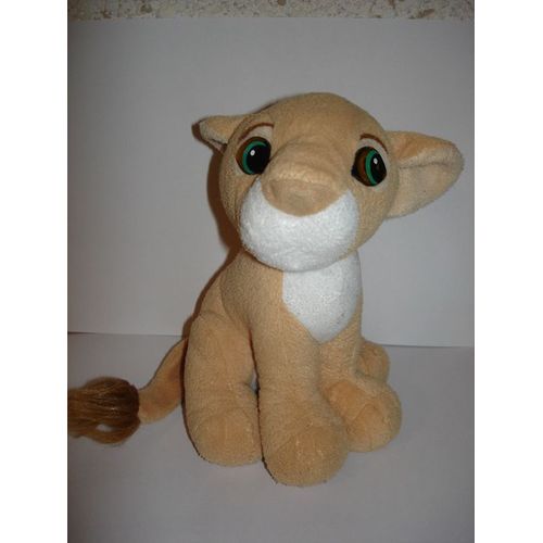 Peluche Simba Le Roi Lion Assis - 19x14 Cm - Beige Et Blanc