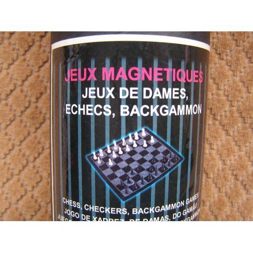 Jeux Magnétiques 3 En 1 : Jeu De Dames - Echecs - Backgammon - Tapis Magnetique