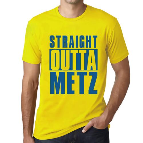 Homme Tee-Shirt Tout Droit Sorti De Metz - Straight Outta Metz - T-Shirt Graphique Éco-Responsable Vintage Cadeau Nouveauté