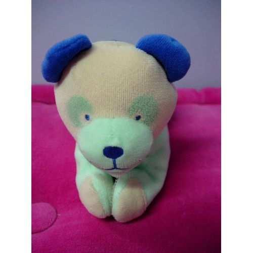 Chien Hochet Écru Vert Bleu Bébé Confort 20 Cm Long Environ