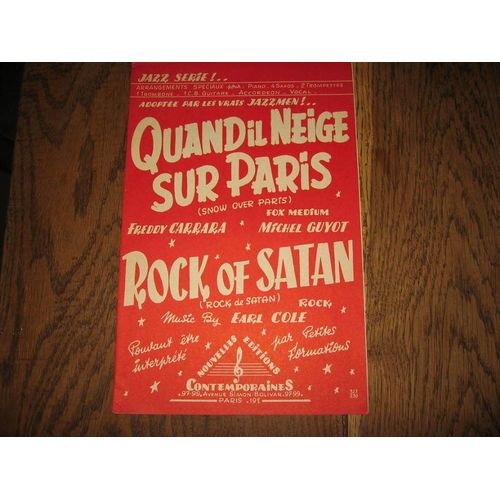 Freddy  Carrara Michel Guyot  Quand  Il Neige Sur  Paris  /  Rock  Of Satan   Earl Cole  Jazzmen