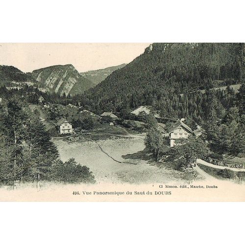 Carte Postale Ancienne, France, Doubs ( 25 ), Vue Panoramique Du Saut Du Doubs