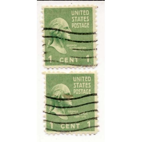 Timbres, Georges Washinton, 1 Cent Vert