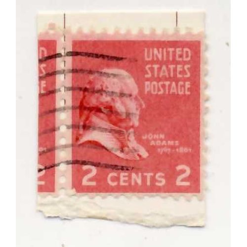 Timbre U S A, John Adams 2 Cents Oblitéré