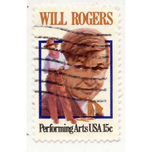 Timbre U S A Will Rogers Performing Arts 15 Cents Oblitéré