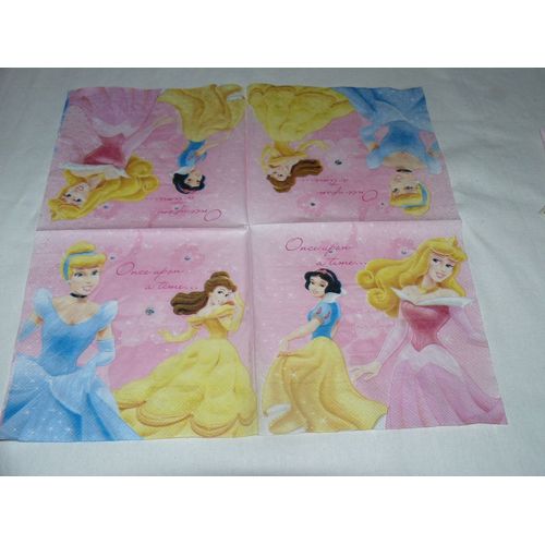 Lot 2 Serviettes Princesses Disney