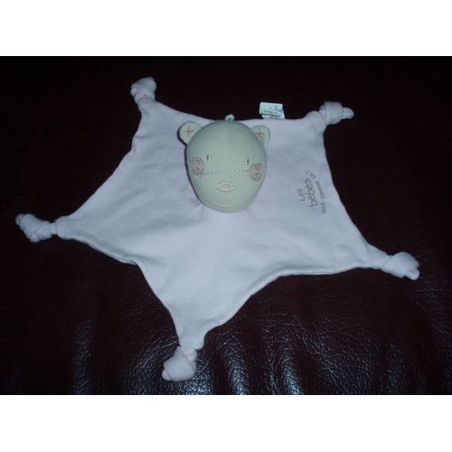 Doudou Ours Plat Rose Forme Etoile Absorba