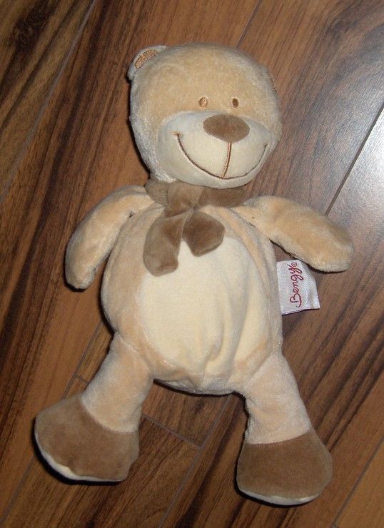 Doudou Ours Peluche Bengy Ecru Creme Beige 26cm