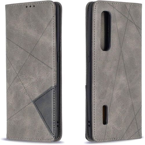 Coque Pour Oppo Find X2 Pro, Housse Portefeuille En Cuir Etui Avec Tpu Silicone Bumper Antichoc Magnetique Flip Case, Porte Cartes Avec Fonction Support Cover Pu Pochette (Gris)