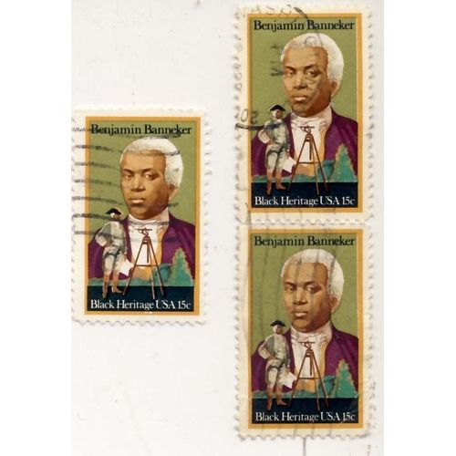 Timbre U S A, Benjamin Banneker, Black Heritage, 15 Cents Oblitéré