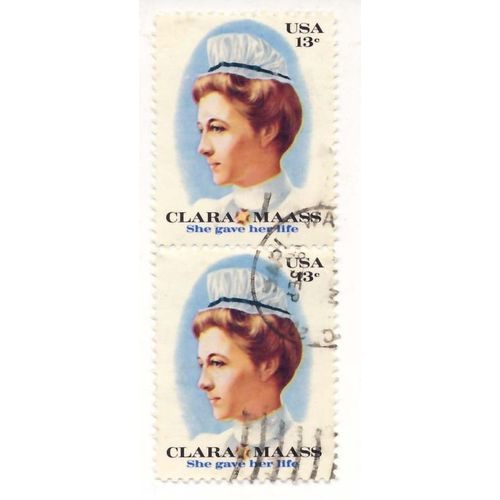 Timbre U S A, Clara Maas, She Gave Her Life, 13 Cents,  Oblitérés En 1976