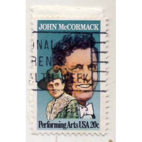 Timbre U S A, John Mc Cormack, Performing Arts, 20 Cents, Oblitéré