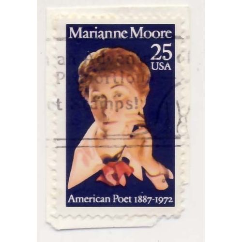 Timbre U S A, Marianne Moore, Americain Poet, 25 Cents, Oblitéré