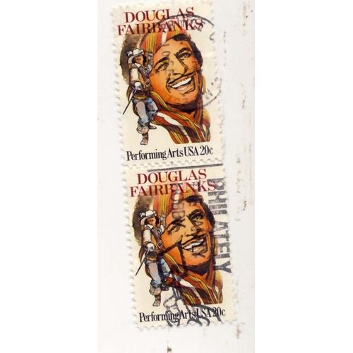 Timbre U S A, Douglas Fairbanks, Performing Arts, 20 Cents, Oblitérés