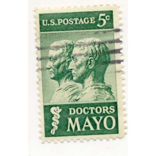 Timbre U S A, Doctors Mayo, 15 Cents, Oblitéré