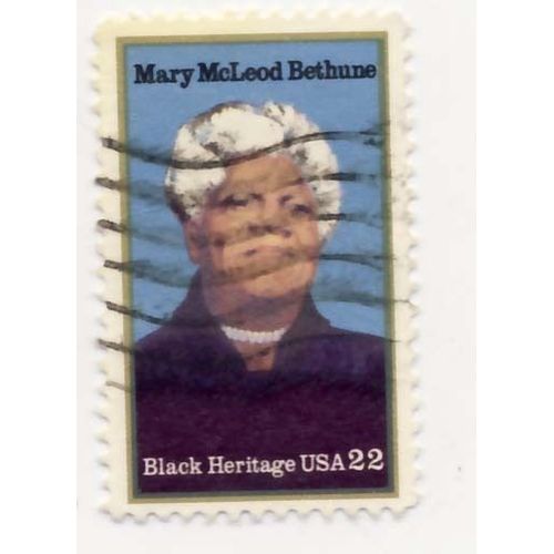 Timbre U S A, Mary Mc Leod Bethune, Black Heritage, 22 Cents, Oblitéré