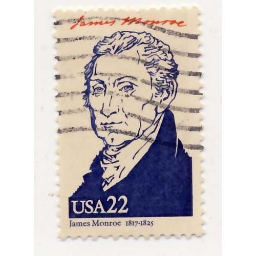 Timbre U S A, James Monroe, 22 Cents, Oblitéré