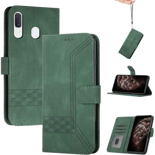 Coque Pour Samsung Galaxy A20e/A10e,Portefeuille Etui Housse En Cuir Protection Avec Porte Cartes,Fentes Pour Cartes,Fonction De Support,Fermeture Magnetique-Vert, Green