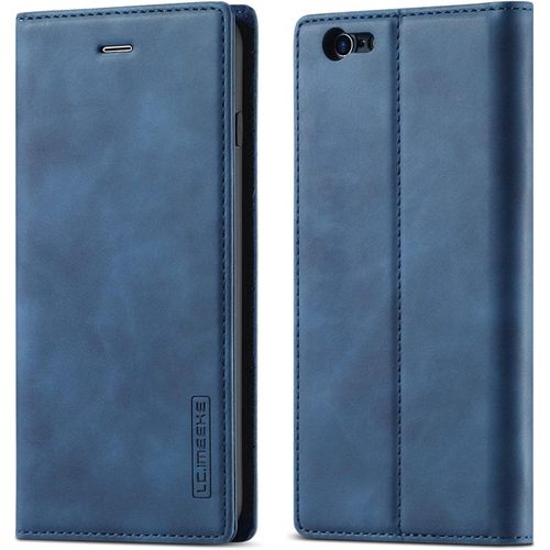 Coque Pour Iphone 6 Plus/6s Plus, Housse En Cuir Premium Pu Portefeuille Etui, [Fentes Pour Cartes] [Fermoir Magnetique] [Stand Fonction] Flip Coque Pour Iphone 6 Plus/6s Plus - Bleu Marine