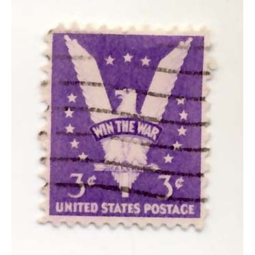 Timbre U S A, Win The War, 3 Cents Violet, Oblitéré