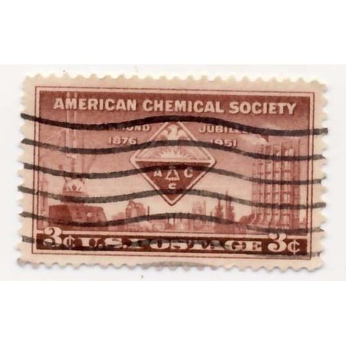 Timbre U S A, American Chemical Society, Richmond Jubiloee 1876-1951, 3 Cents, Oblitéré