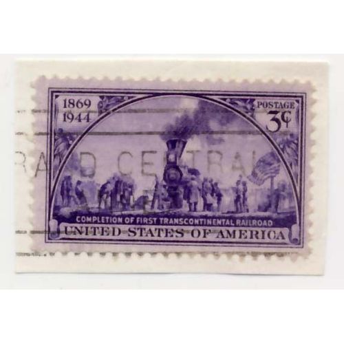 Timbre U S A, 1869-1944 Completion Of First Transcontinental Railroad, 3 Cents, Oblitéré