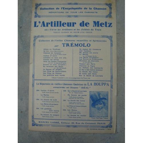 L'artilleur De Metz Ou Viv'nt Les Artilleurs Et Les Soldats Du Train