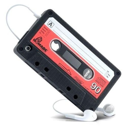 Housse De Protection En Silicone Noir En Forme De K7 (Cassette Audio) Pour Iphone 4
