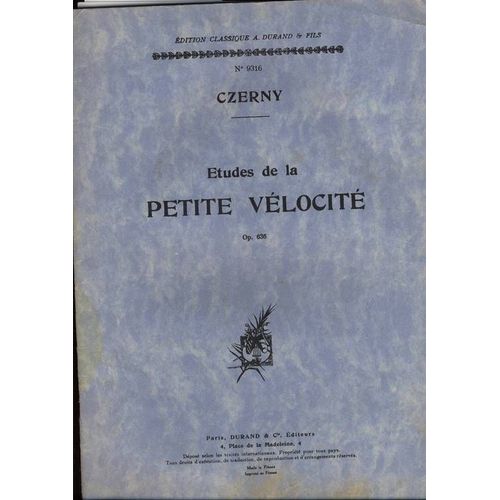Etudes De La Petite Vélocité Czerny