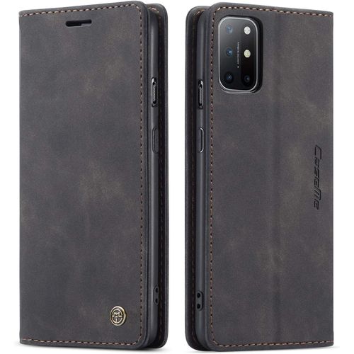 Coque Compatible Avec Oneplus 8t,Anti-Choc Housse En Cuir Premium Flip Case Portefeuille Etui,Noir
