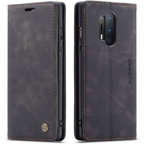 Coque Compatible Avec Oneplus 8 Pro,Anti-Choc Housse En Cuir Premium Flip Case Portefeuille Etui,Noir