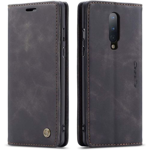 Coque Compatible Avec Oneplus 8,Anti-Choc Housse En Cuir Premium Flip Case Portefeuille Etui,Noir