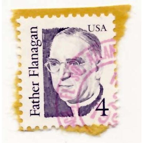 Timbre U S A, Father Flanagan, 4 Cents, Oblitéré