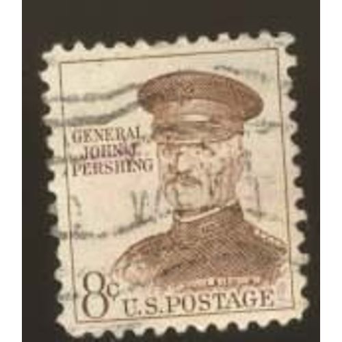 Timbre U S A, Général John Pershing, 8 Cents, Oblitéré