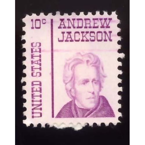 Timbre U S A, Andrew Jackson, 10 Cents, Oblitéré