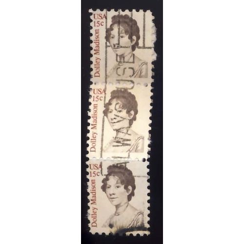 Timbre U S A, Dolley Madison, 15 Cents, Oblitéré