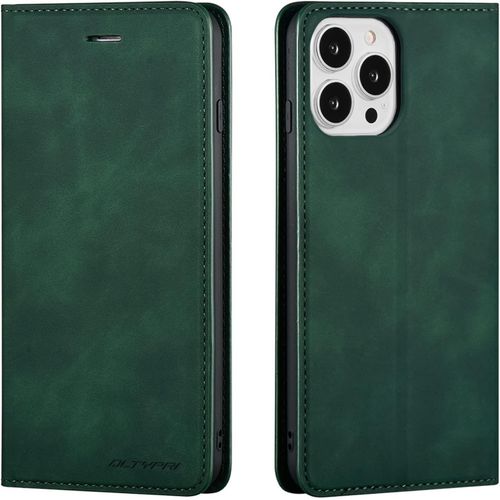 Etui Pour Iphone 15 Pro Max, Housse En Cuir Premium Pu Portefeuille Conque, [Fentes Pour Cartes] [Fermoir Magnetique] [Stand Fonction] Flip Coque Pour Iphone 15 Pro Max - Vert
