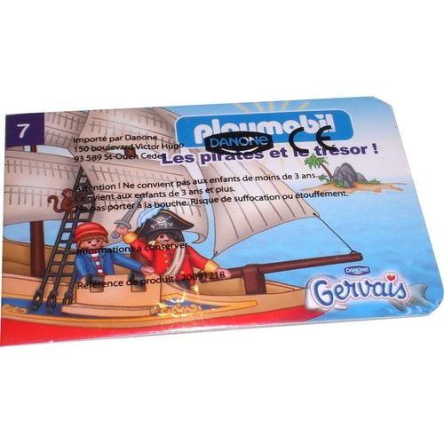 Playmobil Gervais  - Livret D'histoire Et 2 Autocollants - Les Pirates Et Le Trésor N°7