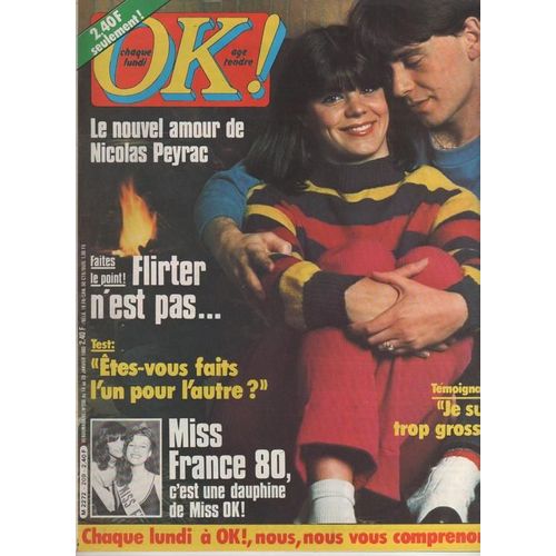 Ok ! Age Tendre  N° 209 : 1980 Eric Adjani/Bernard Sauvat/Belmondo/Gainsbourg/Miss France 80/Nicolas Peyrac/Dalida (2p)/Bruno Guillain/Philippe Chatel/Amanda Lear/Nicoletta/Karen Cheryl (1p)