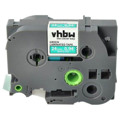 vhbw 1x Ruban compatible avec Brother PT 9600, 9400, 7500 VP, 7600 VP, 9200 DX, 9200 PC, 9500 PC imprimante d'étiquettes 24mm Blanc sur Vert