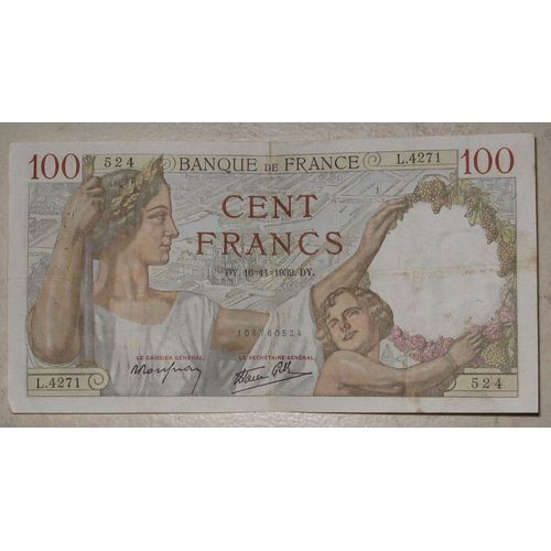 Billet 100 Francs 1939